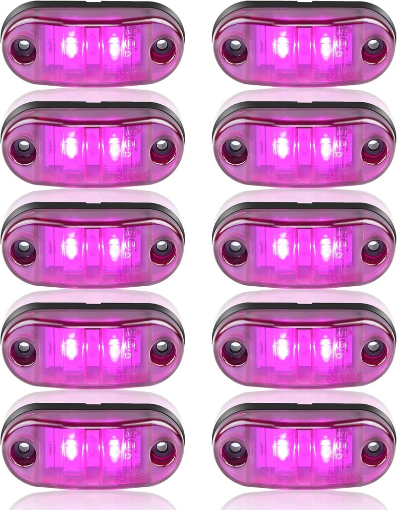 ALFU DC12-24V IP68 Waterproof LED Trailer Lights Kit Front Rear LED Side Marker Clearance Indicators Light for RV Camper Truck Van Caravan Boat Trailer （Purple） - Image 1